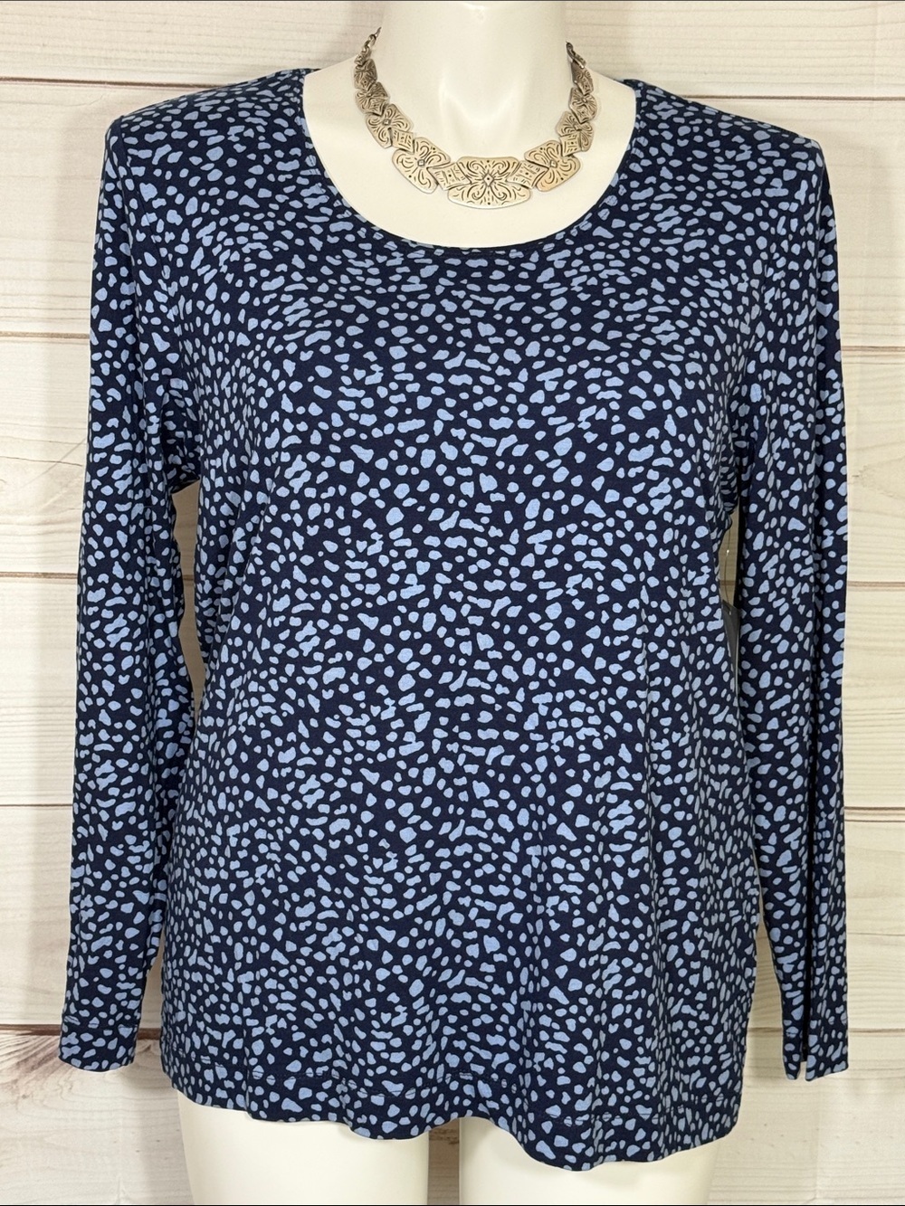NWT Chico's Blue Touch of Cool Prairie Animal Knit Top Size XL/16/Chico’s 3